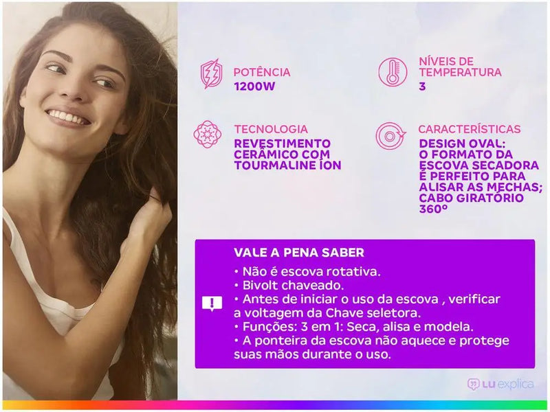 Secador e Escova Para Cabelos Molhados